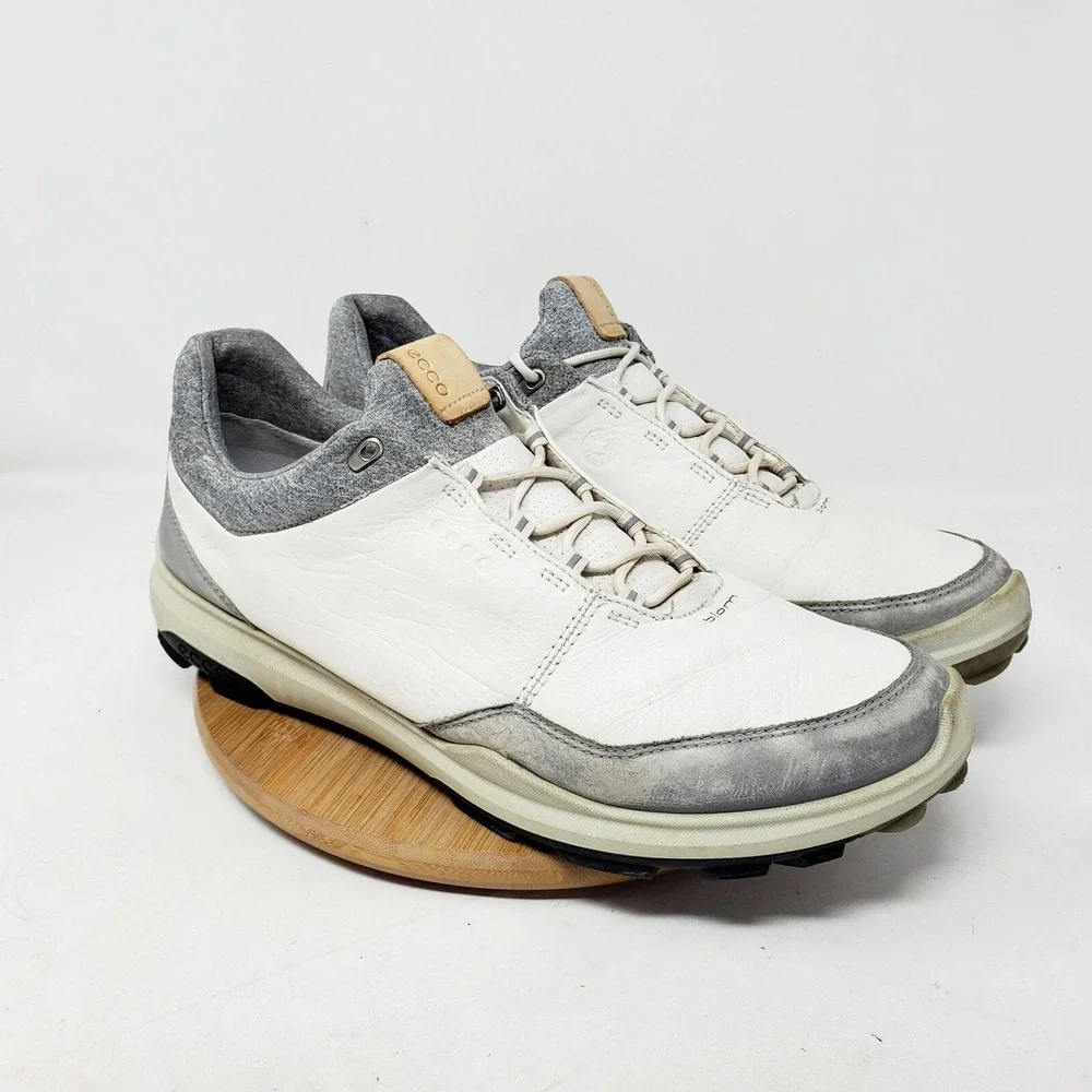 ECCO‎ Biom Hybrid 3 Golf Shoes Mens 45 Shoes Grey Yak Leather Waterproof Sneaker